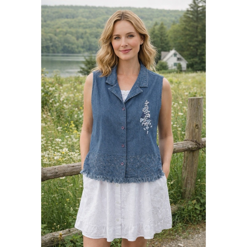 Vintage Vest Top Women's Cotton Denim